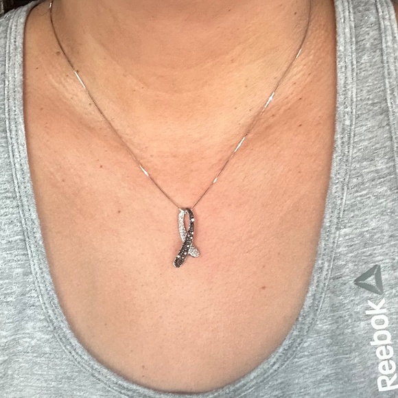 Lab Created Black Diamond Twist Pendant - Picture 5 of 5